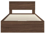 Bed Frame with Drawer Brown Oak 90 x 190 cm Engineer Wood 3410755