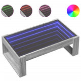 Coffee Table with Infinity LED Grey Sonoma 90x53x30 cm 847642