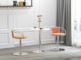 Bar Table 60cm Adjustable Height Round Bistro Table w/ Swivel Top Metal Frame Counter Surface T3398P342297