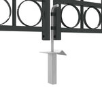Fence gate with Lock Grey 300 x 175 cm Steel 42008936