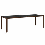 11 Piece Garden Dining Set Poly Rattan Brown 3095929