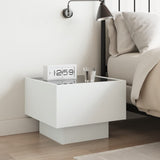 ZNTS Bedside Table with Infinity LED White 40x40x30 cm 3284063