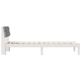 Bed frame White and light grey 80 x 200 cm Solid pine wood 878643