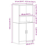 Kitchen Cabinet Sonoma Oak 57x41.5x131.5 cm Engineered Wood 860123