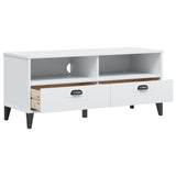 ZNTS TV Cabinet VIKEN White Solid Wood Pine 374929