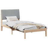 Bed frame Brown and light grey 100 x 200 cm Solid pine wood 878769