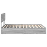 Storage Bed Grey Sonoma 140 x 200 cm Engineered Wood 3412274