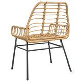 Garden Chairs 2 pcs Brown Poly Rattan 369092