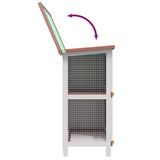 170835 Outdoor Rabbit Hutch 4 Doors Brown Wood