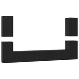 TV Cabinet Set Wall-mounted Black Oak Engineered Wood 3393124