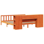 ZNTS Bookcase Bed without Mattress Wax Brown 200x200 cm Solid Wood Pine 3321675