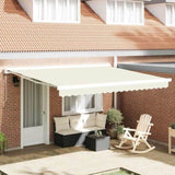 Retractable Awning Cream 400 x 300 cm Fabric and Metal 3330489