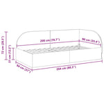 Corner Bed Frame with Headboard Light grey 90 x 200 cm Velvet 42016646