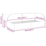 Corner Bed Frame with Headboard Dark Grey 90 cm x 200 cm Velvet 42016647