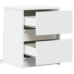 ZNTS Bedside Cabinets with LED Lights 2 pcs White Engineered Wood 852034