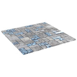 Mosaic Tiles 22 pcs Grey and Blue 30x30 cm Glass 327310