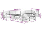 Outdoor Sofa Set 9 pcs White 59 x 59 x 37 cm Solid Acacia Wood 3392089