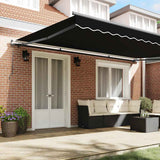 Retractable Awning Black 500 x 350 cm Polyester and Steel 3331521