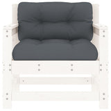 Garden Chairs with Cushions 2 pcs White Solid Wood Pine 825563
