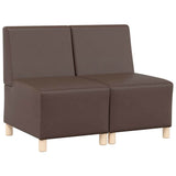 Modular Sofa Unit Armless 2 pcs Brown 55 x 74 x 82 cm 3399769