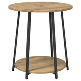 ZNTS Side Table Set of 2 in Artisan Oak with Engineered Wood and Metal 869707