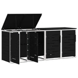 Wheelie Bin Storage Black 276 x 77.5 x 112.5 cm Stainless Steel 3422239