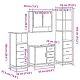 4 Piece Bathroom Furniture Set Sonoma Oak Engineered Wood 3301286