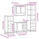 4 Piece Bathroom Furniture Set Grey Sonoma Engineered Wood 3301288