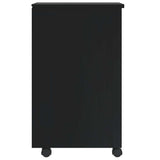 Rolling Cabinet with Drawers "MOSS" Black Solid Wood Pine 4015782