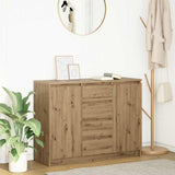 Sideboard with Drawers Artisan Oak 100.5x35x76 cm Engineered Wood 3328452