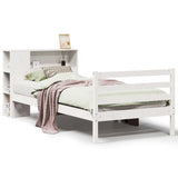Bookcase Bed without Mattress White 75x190 cm Small Single Solid Wood Pine 3321872