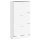Shoe Cabinet White 59x17x108 cm Engineered Wood 342526