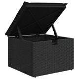 Sofa Set with Cushion with Storage 7 pcs Black Poly Rattan 3359202