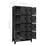 Locker Cabinet Anthracite Steel Large Locker Cabinet 339815