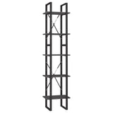 5-Tier Book Cabinet Grey 40x30x175 cm Pinewood 3081975