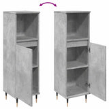 Bathroom Cabinet Concrete Grey 30x30x100 cm Engineered Wood 857204