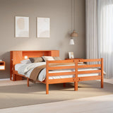 Bookcase Bed without Mattress Wax Brown 140x200 cm Solid Wood Pine 3321866