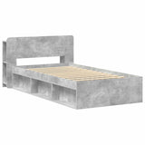 Bed Frame with Storage with Headboard Concrete Grey 75 x 190 cm 3433314