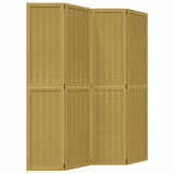 Room Divider 4 Panels Brown Solid Wood Paulownia 358818