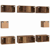 TV Cabinet Set Wall-mounted 8 pcs Old Wood Engineered Wood 3393165