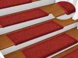 Carpet Stair Tread Set of 15 Red 100% Polypropylene Standard 134572