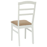 Dining Chair 2 pcs White and Brown Solid Rubber Wood 42020499