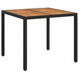 Garden Table Black 90 x 90 x 75 cm Poly Rattan 362537