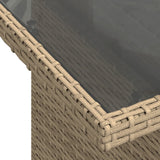 Garden Table with Glass Top Beige 100x55x73 cm Poly Rattan 366059