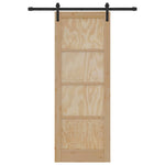 Sliding Door Manual Natural and black 78 x 211 cm 3333276