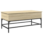 ZNTS Coffee Table Sonoma Oak 100x50x45 cm Engineered Wood and Metal 845397