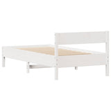 Bed Frame without Mattress White 100x200 cm Solid Wood Pine 3301756