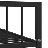 284569 Bed Frame without Mattress Black Metal 100x200 cm