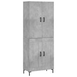 Highboard Concrete Grey 69.5x34x180 cm Engineered Wood 3195791