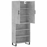 Highboard Concrete Grey 69.5x34x180 cm Engineered Wood 3196095